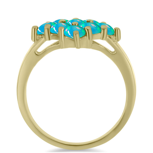 Goldplattierter Silberring mit äthiopischem Paraiba-Blauopal