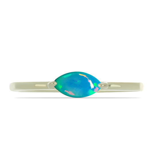 Goldplattierter Silberring mit äthiopischem Paraiba-Blauopal