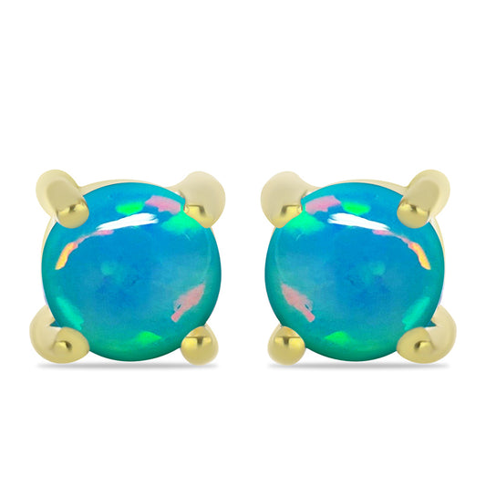 Goldplattierte Silberohrringe mit äthiopischem Paraiba-Blauopal