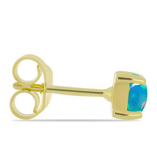 Goldplattierte Silberohrringe mit äthiopischem Paraiba-Blauopal