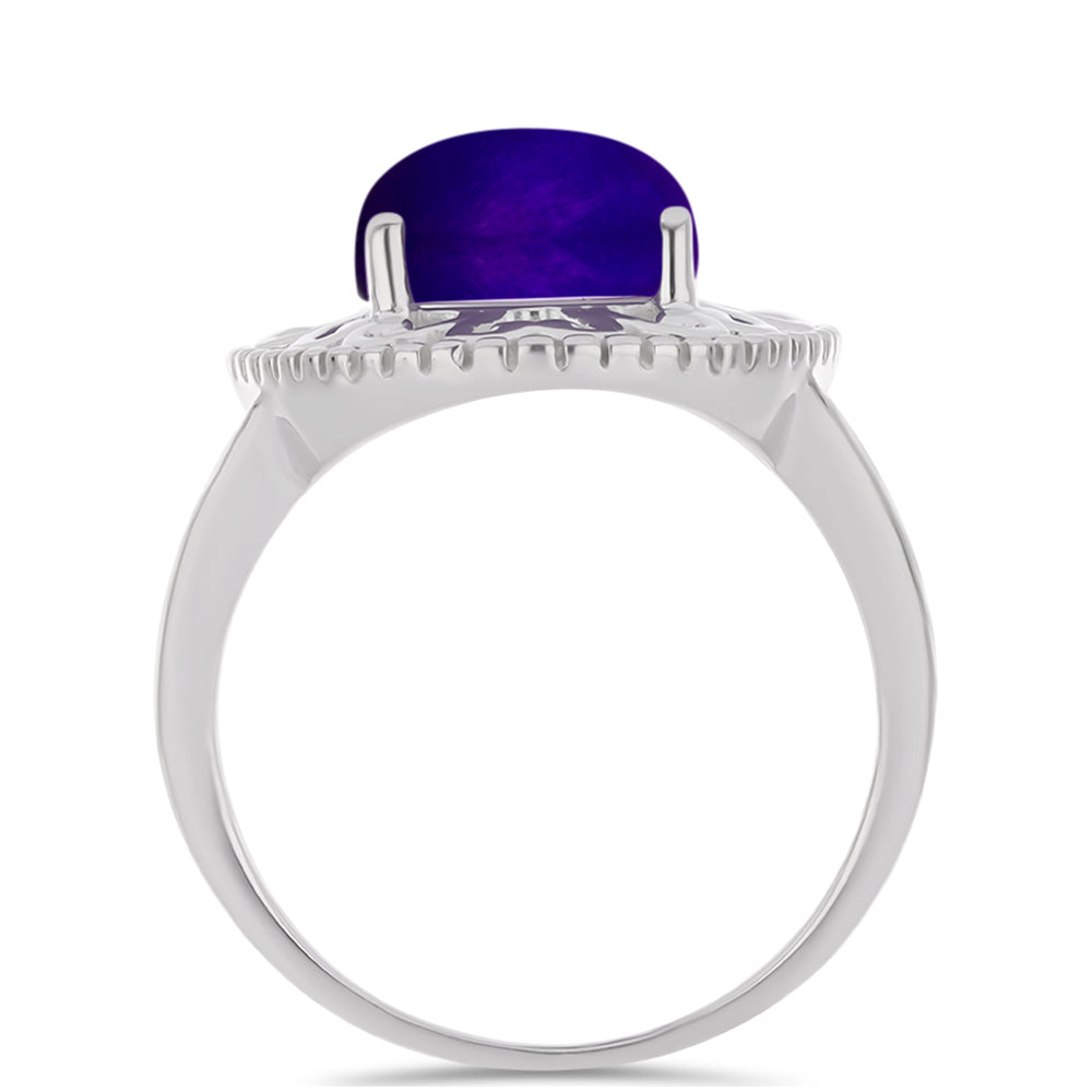 Silberring mit lila Jade 2 