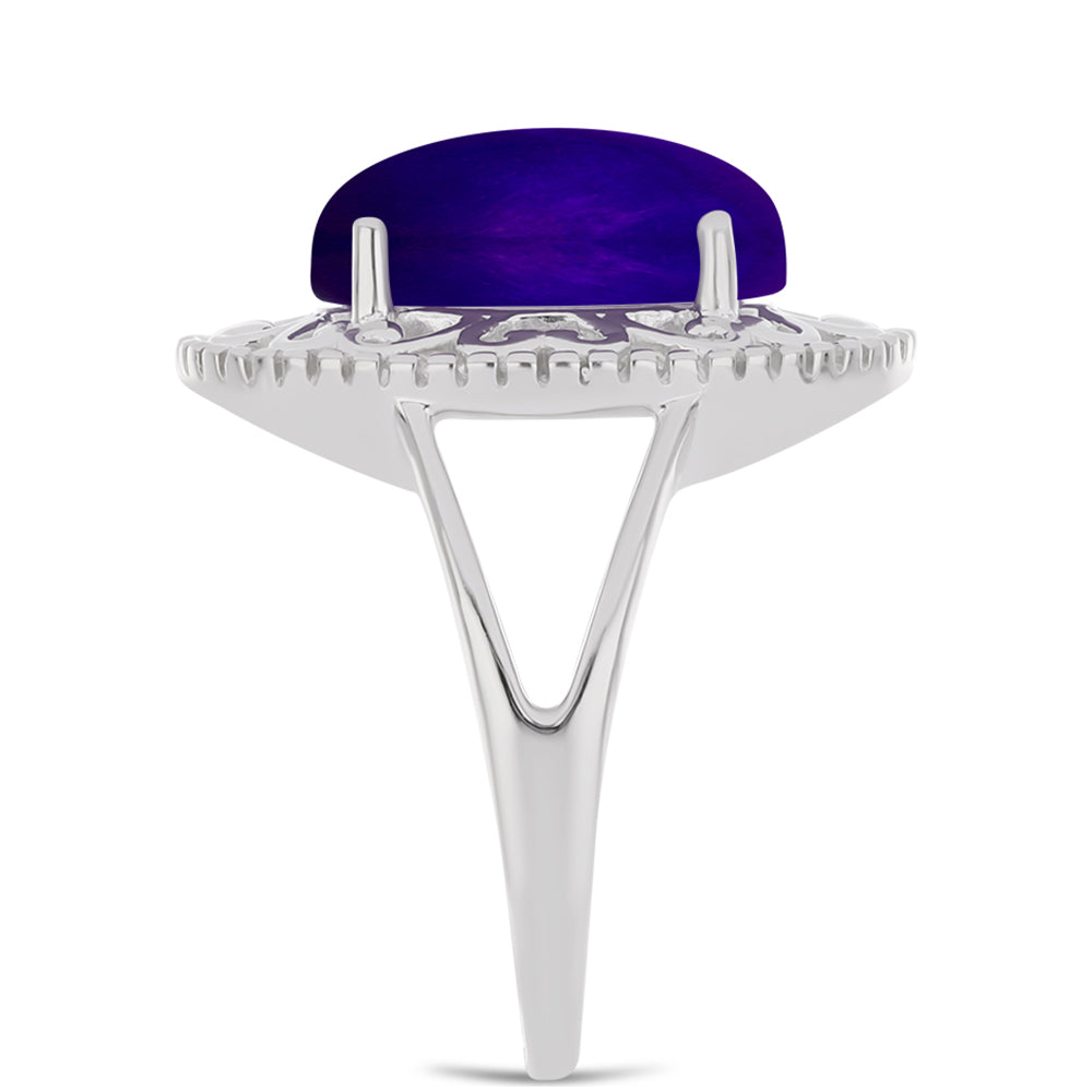 Silberring mit lila Jade 4 