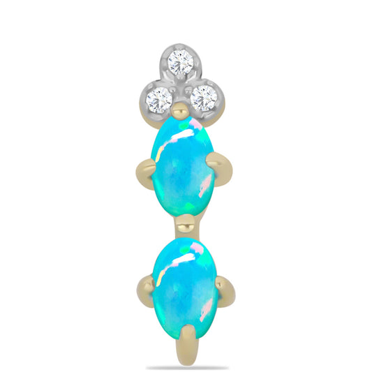 Goldplattierter Silberanhänger mit äthiopischem Paraiba-Blauopal und weißem Topas