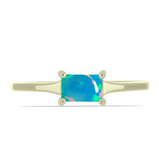 Goldplattierter Silberring mit äthiopischem Paraiba-Blauopal