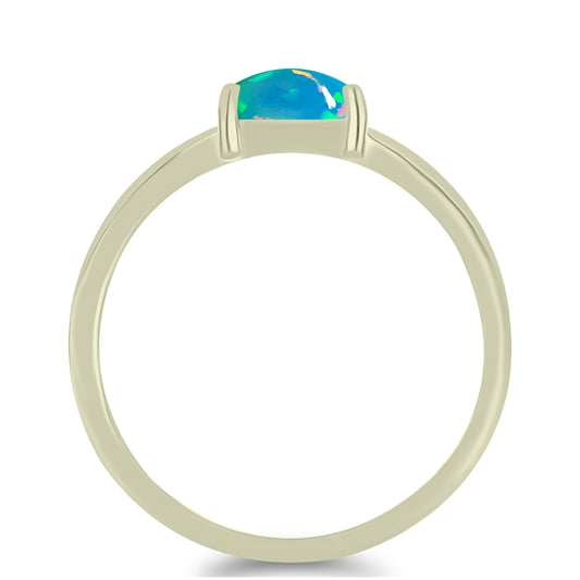 Goldplattierter Silberring mit äthiopischem Paraiba-Blauopal