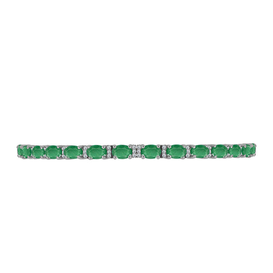 Silberarmband mit brasilianischem Smaragd und weißem Topas
