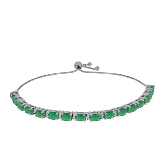Silberarmband mit brasilianischem Smaragd und weißem Topas
