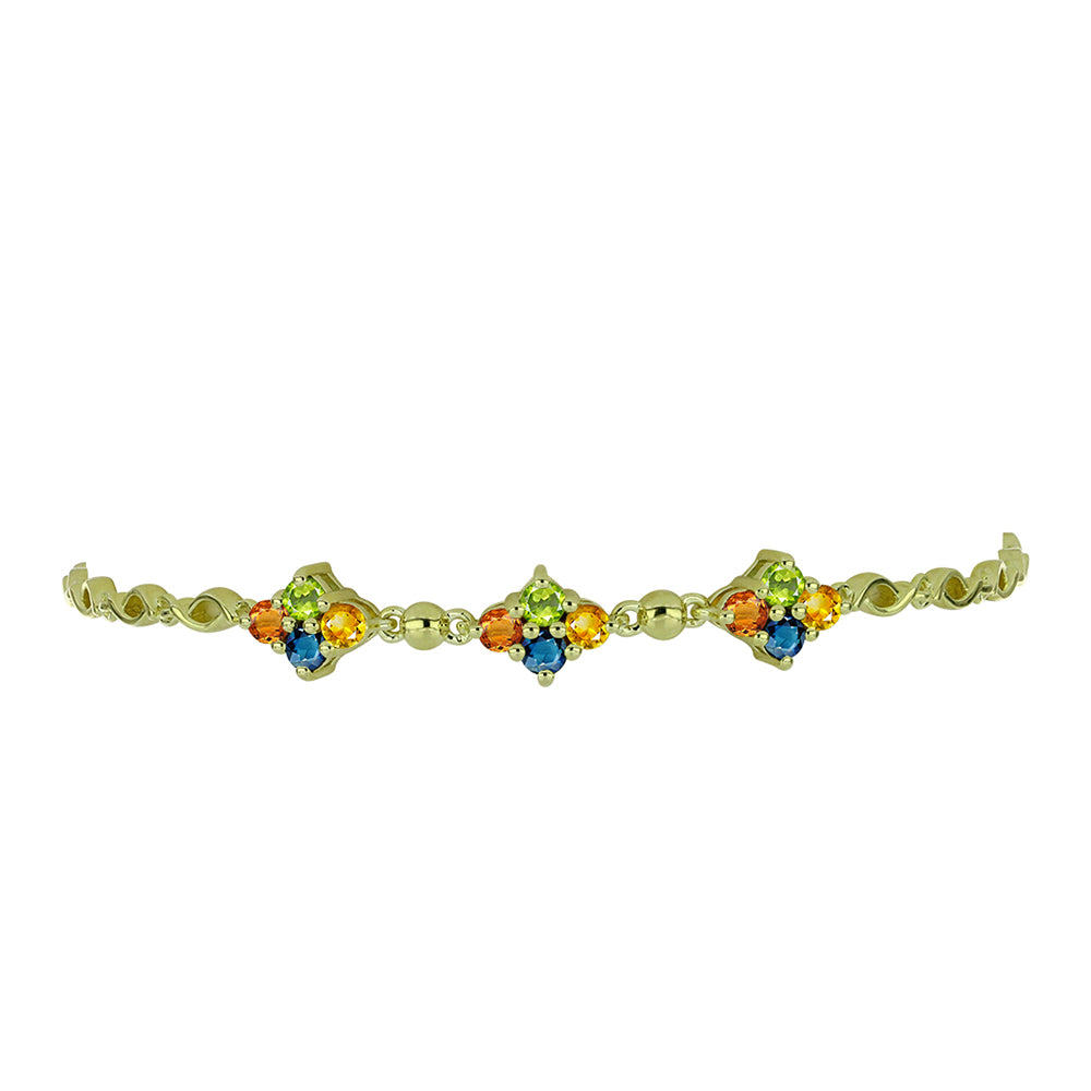Goldplattiertes Silberarmband mit regenbogenfarbenem Rosebery Saphir 2 