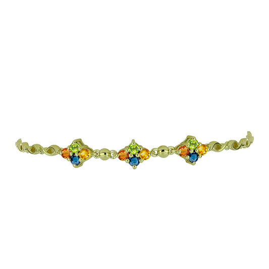 Goldplattiertes Silberarmband mit regenbogenfarbenem Rosebery Saphir