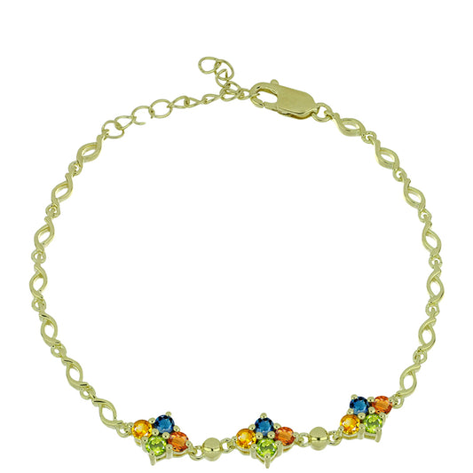 Goldplattiertes Silberarmband mit regenbogenfarbenem Rosebery Saphir