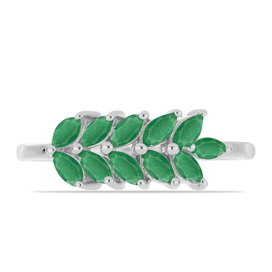 Silberring mit brasilianischem Smaragd