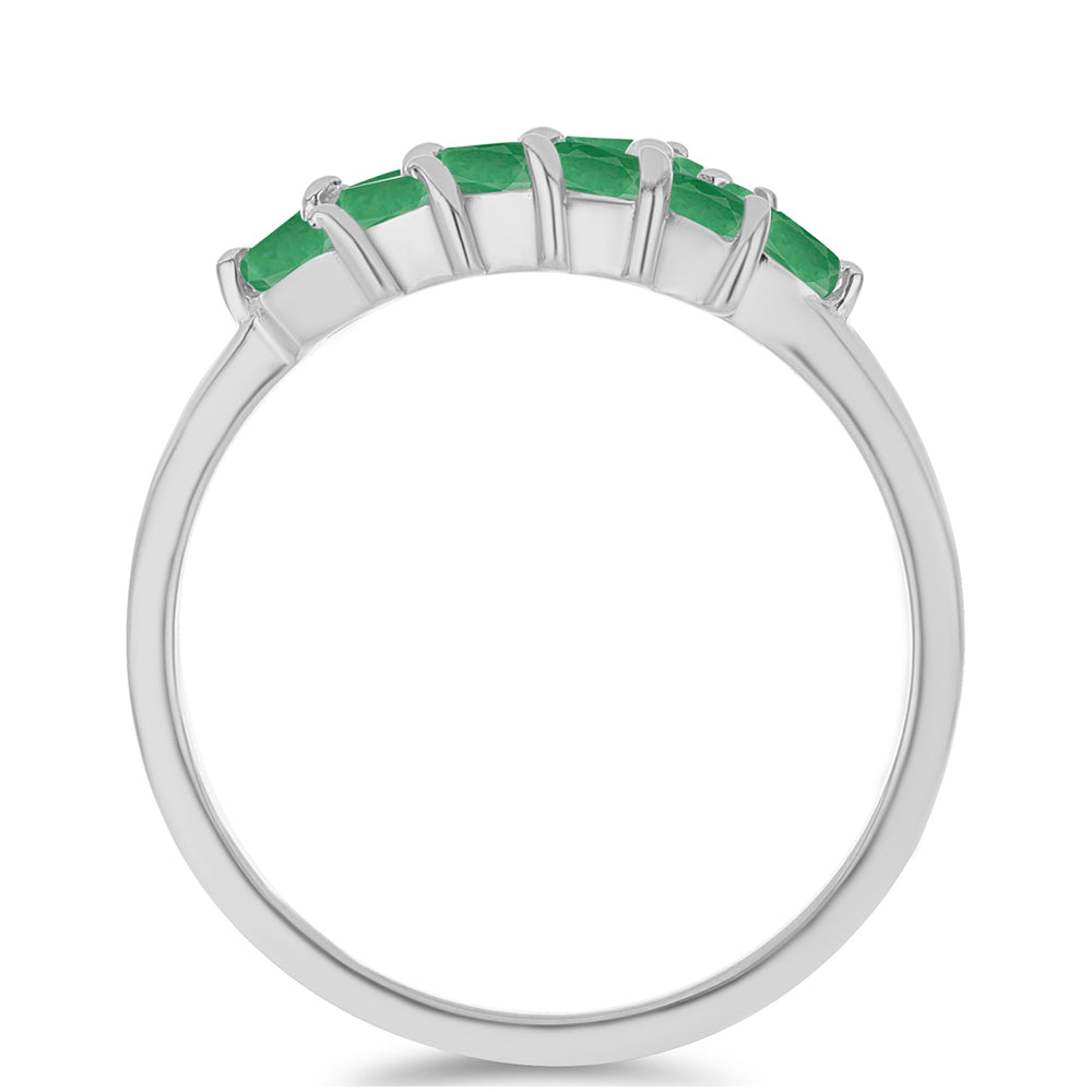 Silberring mit brasilianischem Smaragd