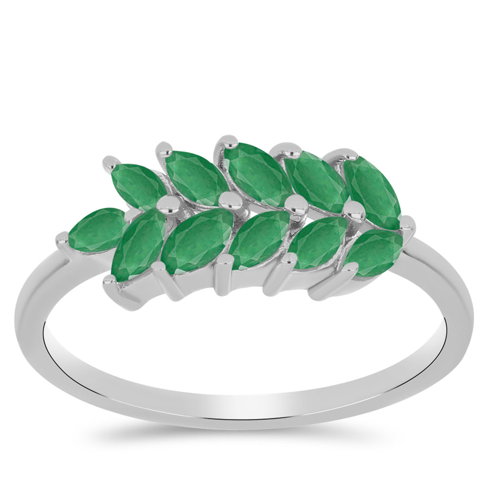 Silberring mit brasilianischem Smaragd