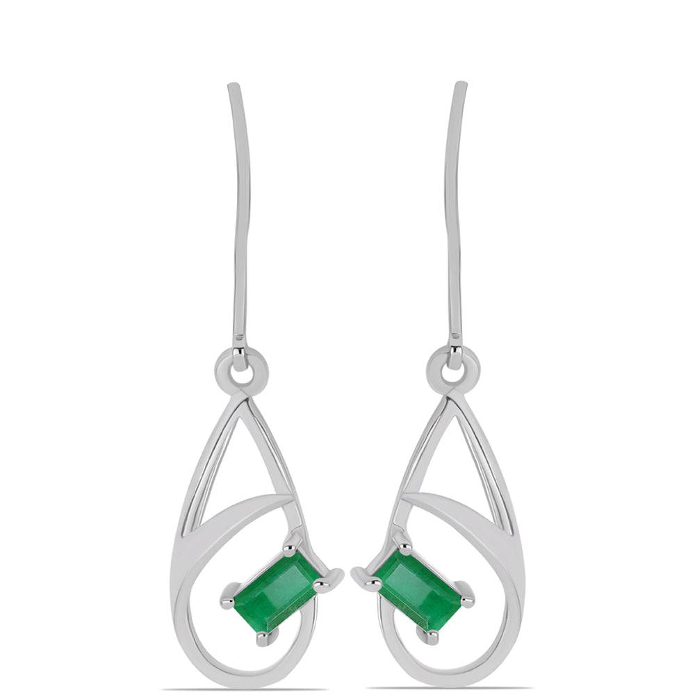 Silberohrringe mit brasilianischem Smaragd