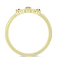 Goldplattierter Silberring mit rotem Diamant und weißem Diamant