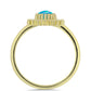 Goldplattierter Silberring mit äthiopischem Paraiba-Blauopal