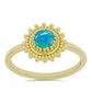 Goldplattierter Silberring mit äthiopischem Paraiba-Blauopal