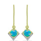 Goldplattierte Silberohrringe mit äthiopischem Paraiba-Blauopal und weißem Topas
