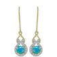 Goldplattierte Silberohrringe mit äthiopischem Paraiba-Blauopal und weißem Topas