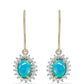 Goldplattierte Silberohrringe mit äthiopischem Paraiba-Blauopal und weißem Topas