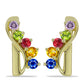 Goldplattierte Silberohrringe mit regenbogenfarbenem Rosebery Saphir