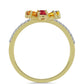 Goldplattierter Silberring mit regenbogenfarbenem Rosebery Saphir und weißem Topas