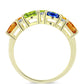Goldplattierter Silberring mit regenbogenfarbenem Rosebery Saphir und weißem Topas