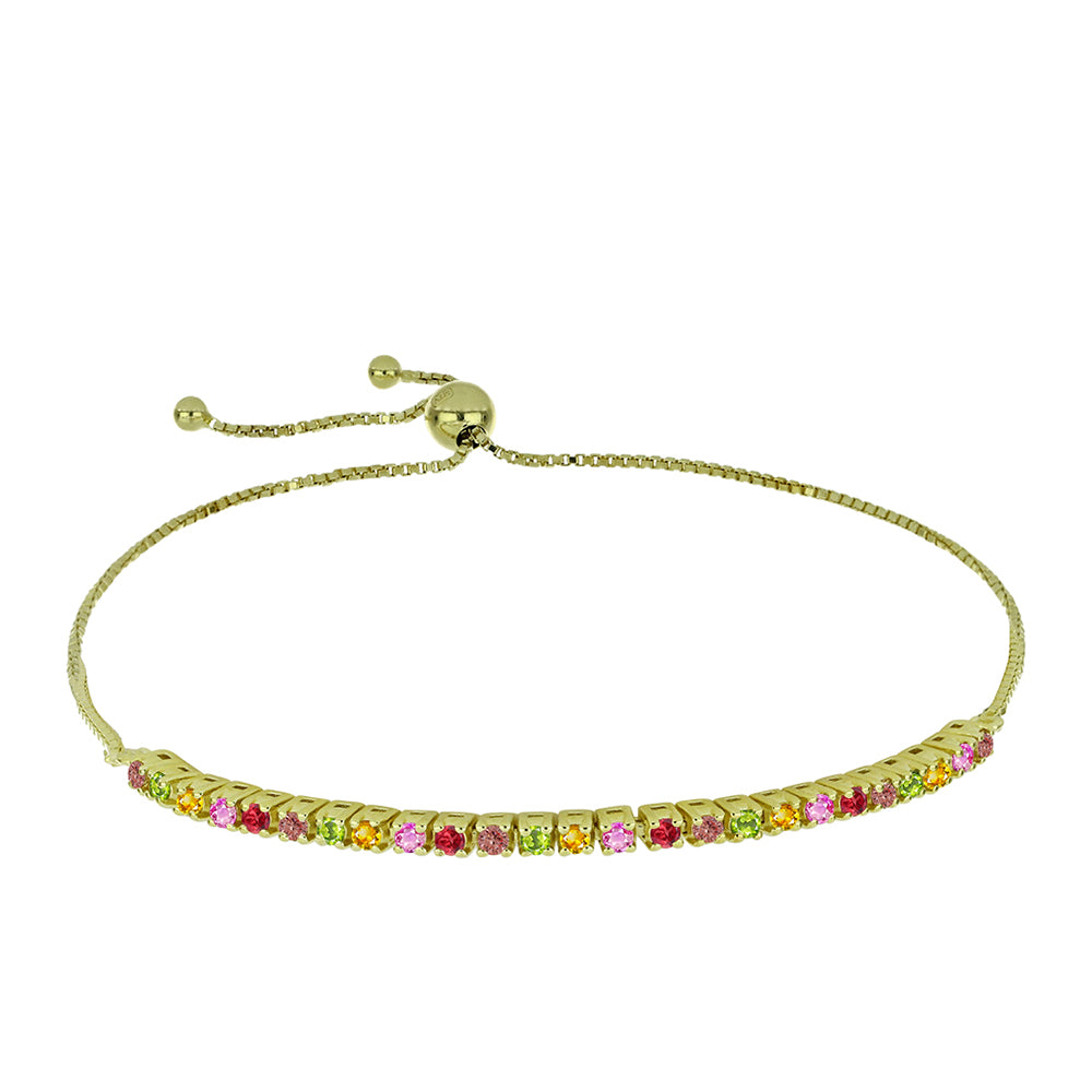 Goldplattiertes Silberarmband mit regenbogenfarbenem Rosebery Saphir 1 