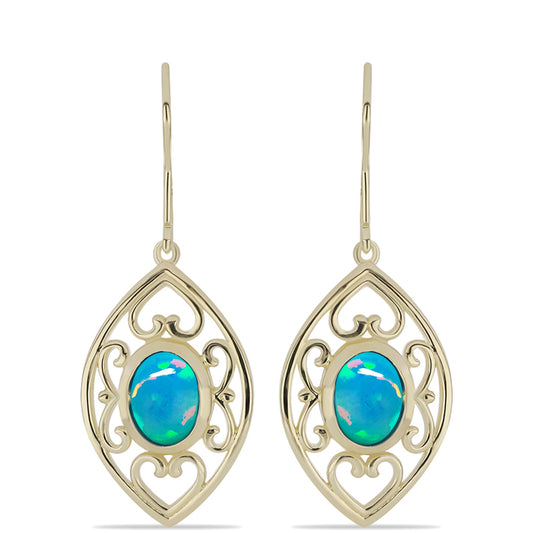 Goldplattierte Silberohrringe mit äthiopischem Paraiba-Blauopal