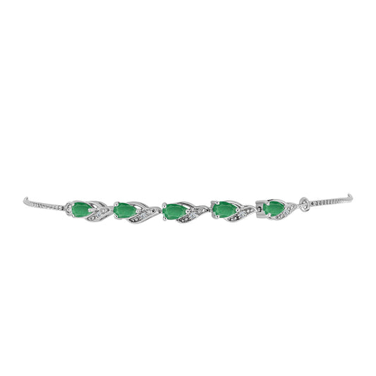 Silberarmband mit brasilianischem Smaragd und weißem Topas