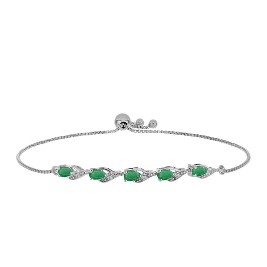 Silberarmband mit brasilianischem Smaragd und weißem Topas