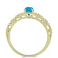 Goldplattierter Silberring mit äthiopischem Paraiba-Blauopal