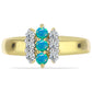 Goldplattierter Silberring mit äthiopischem Paraiba-Blauopal und weißem Topas