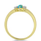 Goldplattierter Silberring mit äthiopischem Paraiba-Blauopal und weißem Topas
