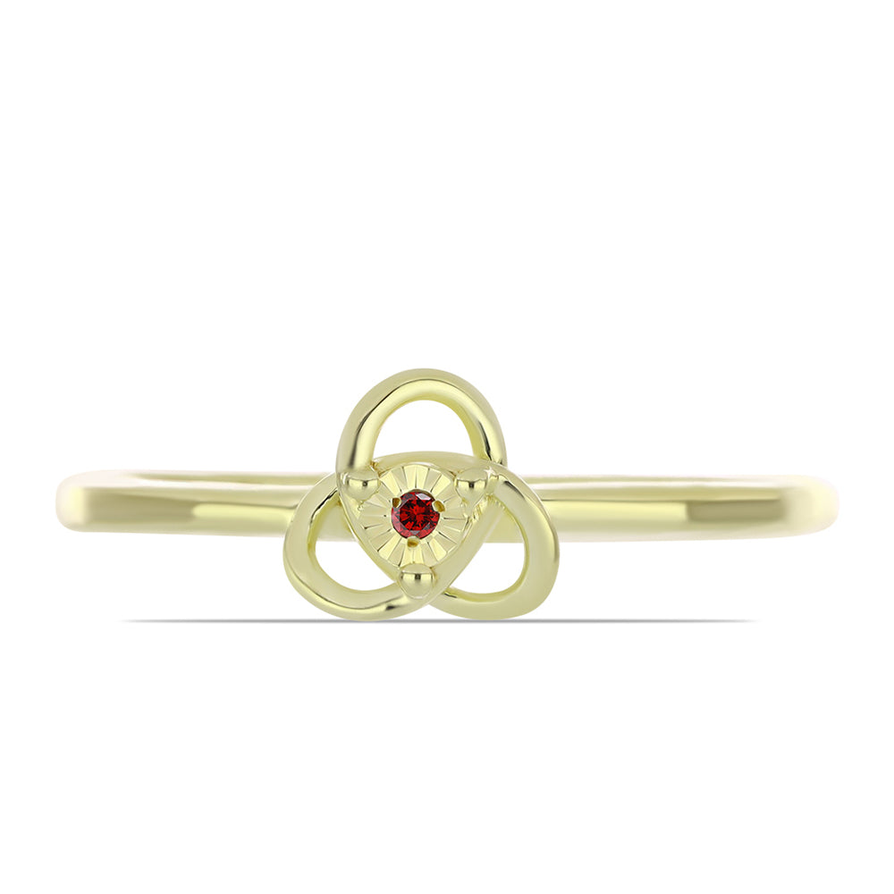 schmuckgarnitur aus Goldplattierte Silber mit rotem Diamant 3 