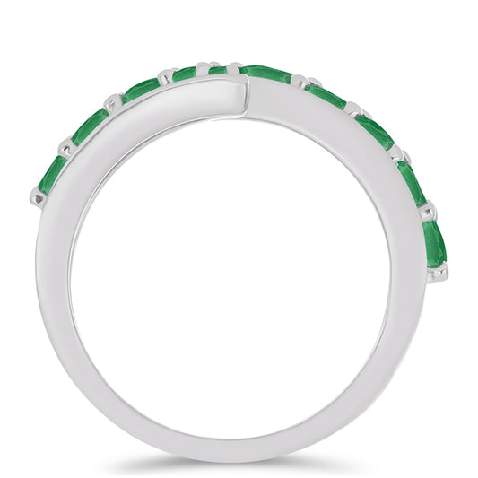 Silberring mit brasilianischem Smaragd