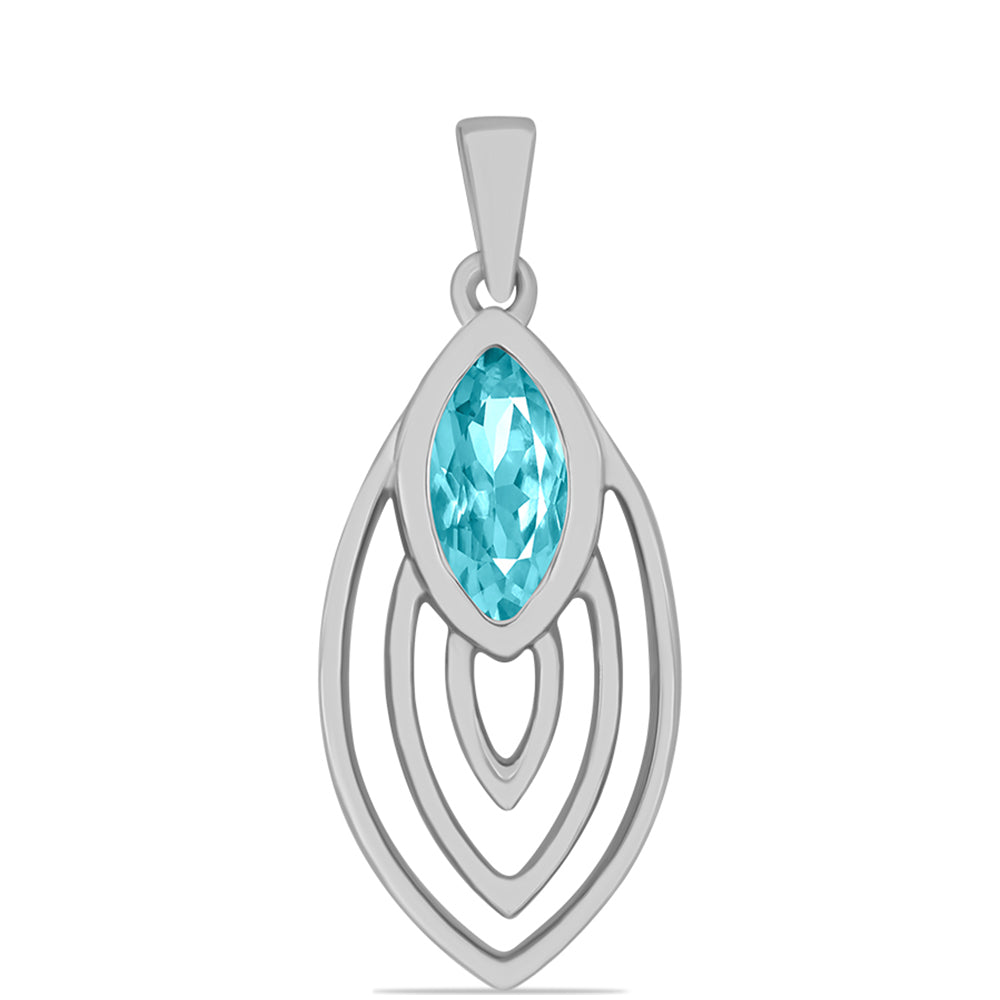 Silberanhänger mit Paraiba Quarz 1 