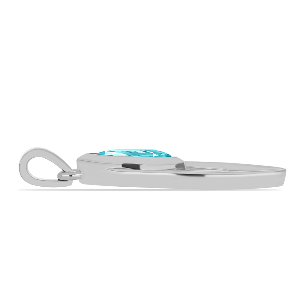 Silberanhänger mit Paraiba Quarz 2 