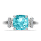 Silberring mit Paraiba Quarz und weißem Topas