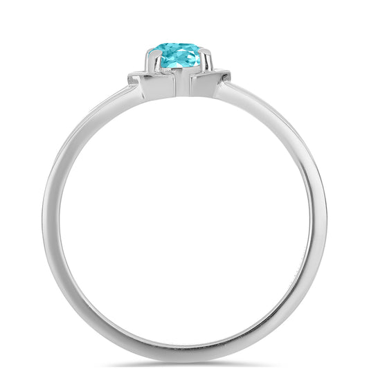 Silberring mit Paraiba Quarz