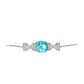Silberarmband mit Paraiba Quarz und weißem Topas