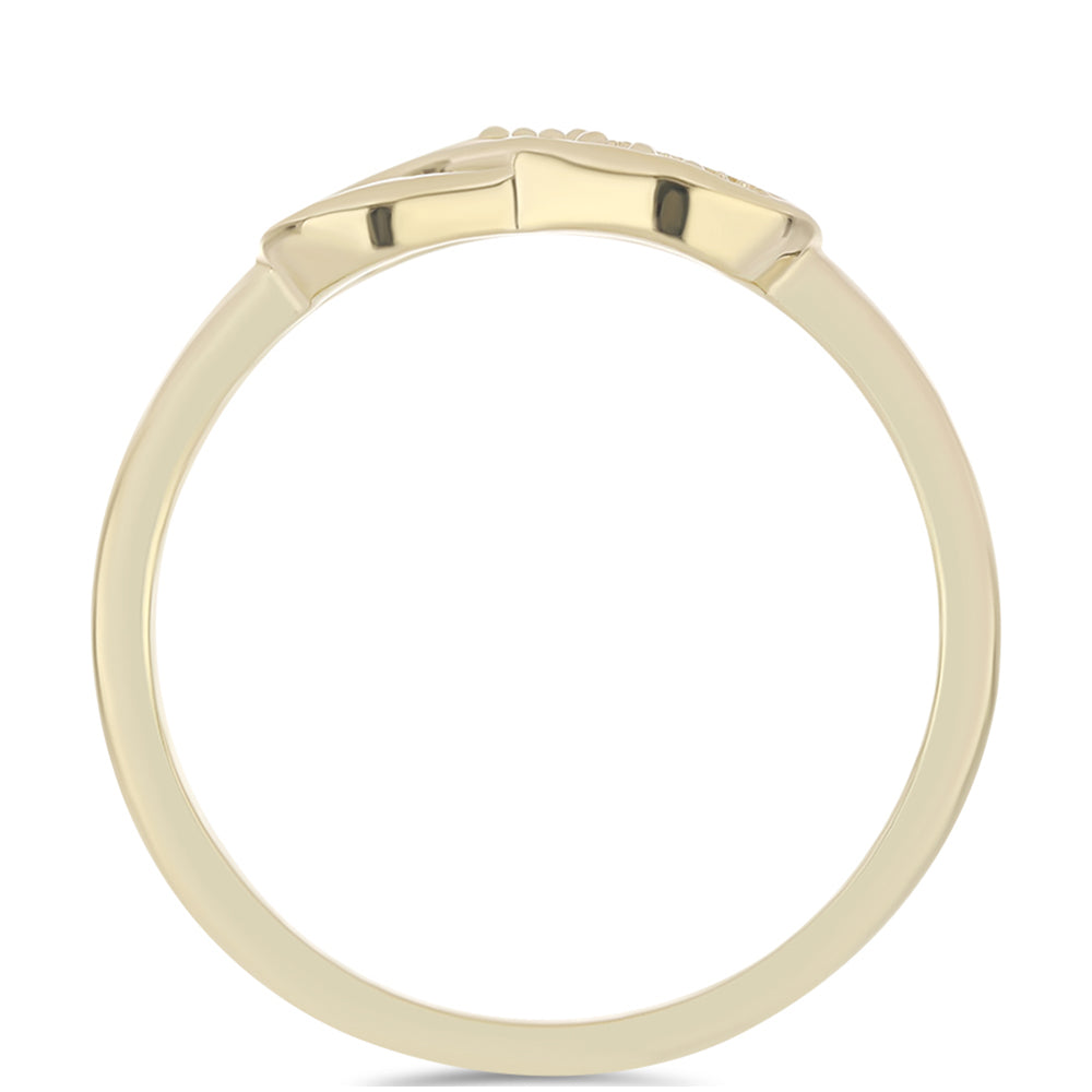 Goldplattierter Silberring mit lila Diamant