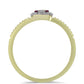 Goldplattierter Silberring mit lila Diamant und weißem Diamant