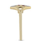 Goldplattierter Silberring mit lila Diamant und weißem Diamant