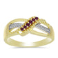 Goldplattierter Silberring mit lila Diamant