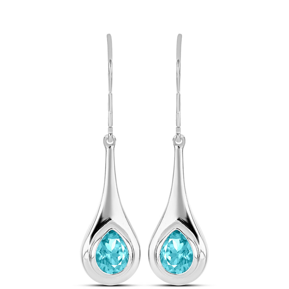 Silberohrringe mit Paraiba Quarz