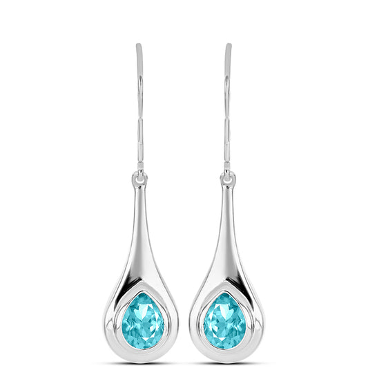 Silberohrringe mit Paraiba Quarz