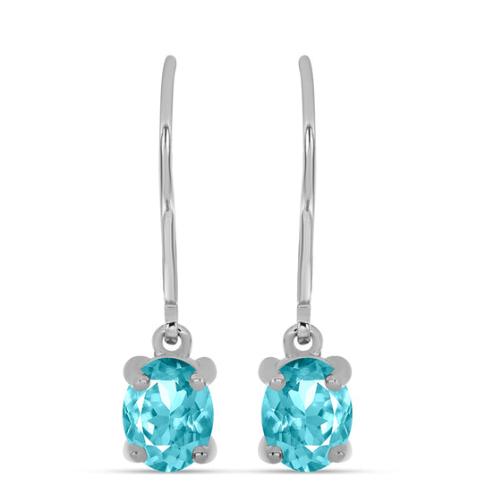 Silberohrringe mit Paraiba Quarz