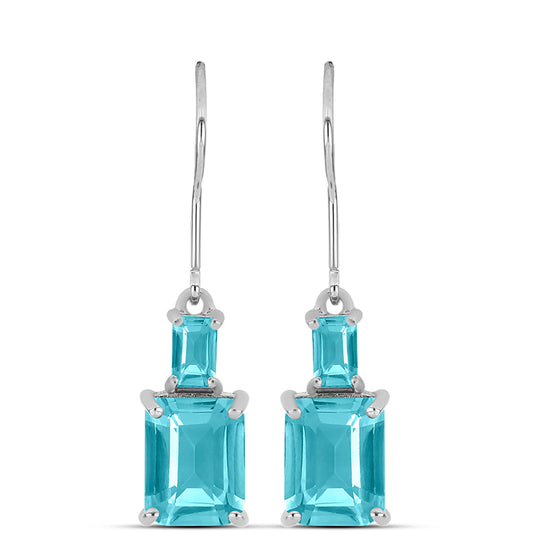 Silberohrringe mit Paraiba Quarz