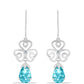 Silberohrringe mit Paraiba Quarz und weißem Topas